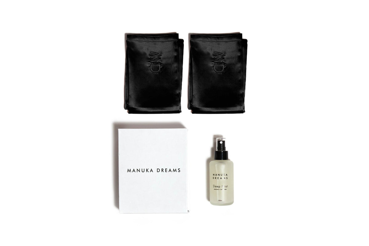 LUXE - Two Pure Silk Pillowcases & One Manuka Lavender Sleep Mist Set - Manuka Dreams
