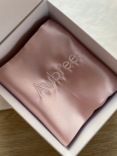 PERSONALISED MONOGRAM TWIN DREAMS - Set Of Two Pure Silk Pillowcases With Your Name Or Initials
