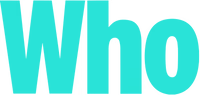 'Who' logo on a white background