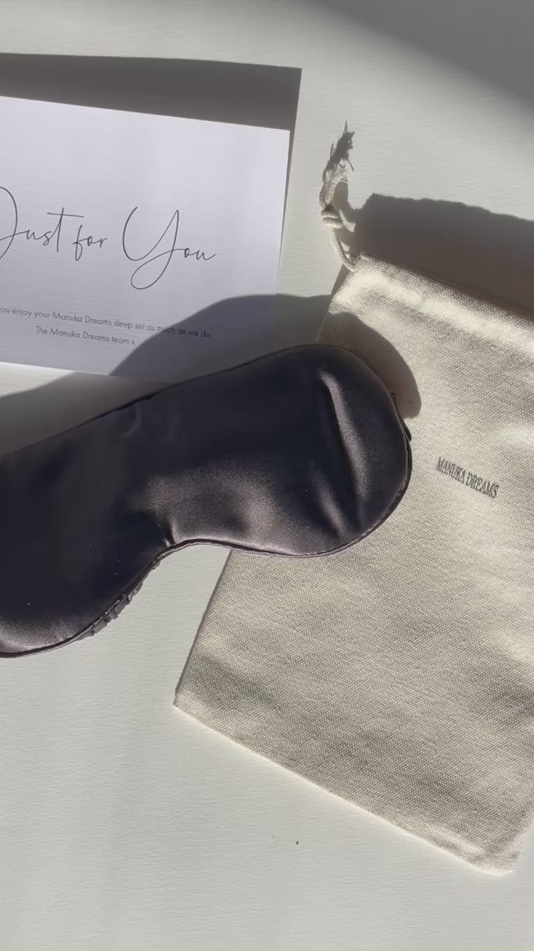 Pure Mulberry Silk Eye Mask- Charcoal grey