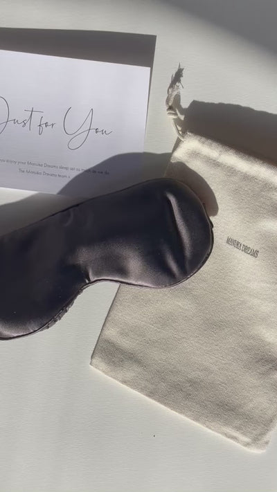 Pure Mulberry Silk Eye Mask- Charcoal grey