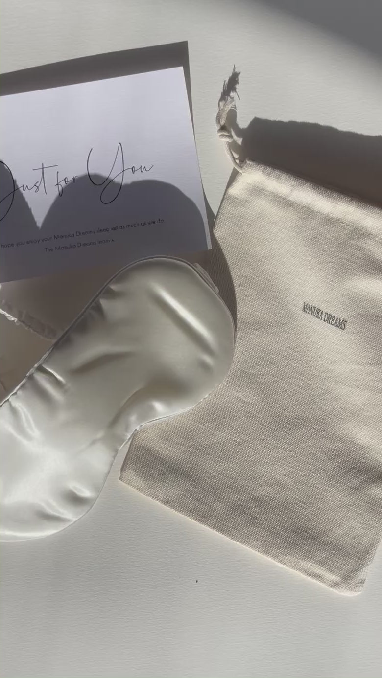 Pure Silk Eye Mask - Ivory White