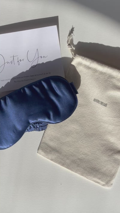 Mulberry silk eye mask - deepsea Navy