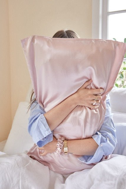 PERSONALISED MONOGRAM SILK PILLOWCASE SLEEP SET - Pure Silk Pillowcase & Manuka Lavender Sleep Set With Your Name Or Initials - Manuka Dreams