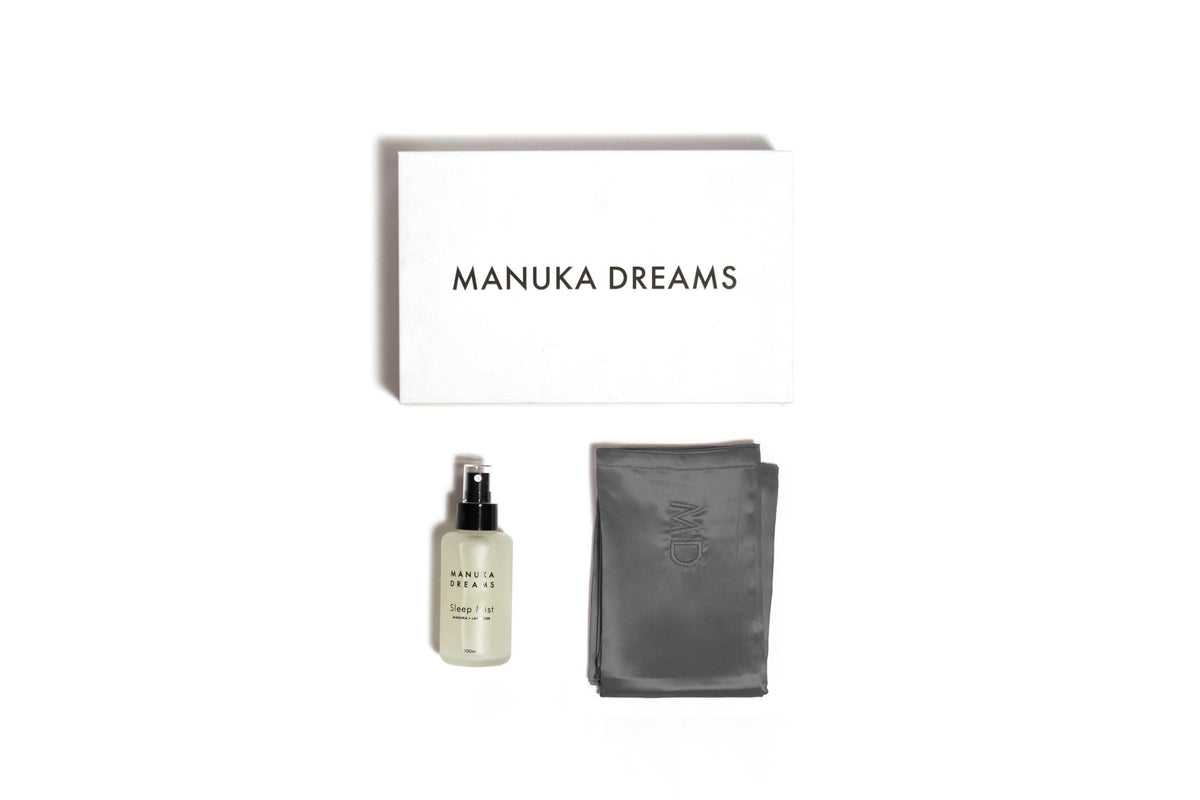 THE SIGNATURE SLEEP SET - One Pure Silk Pillowcase & One Manuka Lavender Sleep Mist - Manuka Dreams