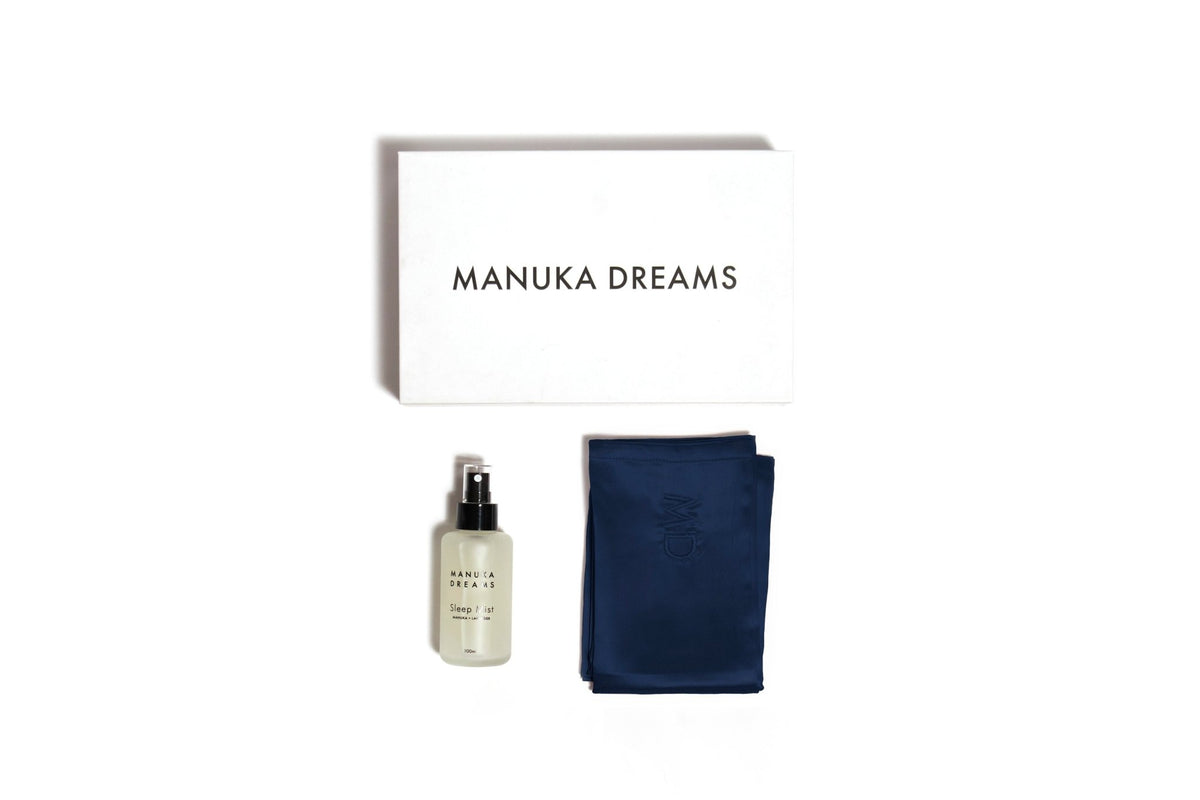 THE SIGNATURE SLEEP SET - One Pure Silk Pillowcase & One Manuka Lavender Sleep Mist - Manuka Dreams